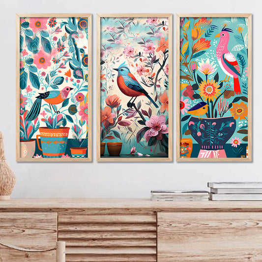 Nature Inspired Art Posters with Frame for Home and Office Wall Decoration