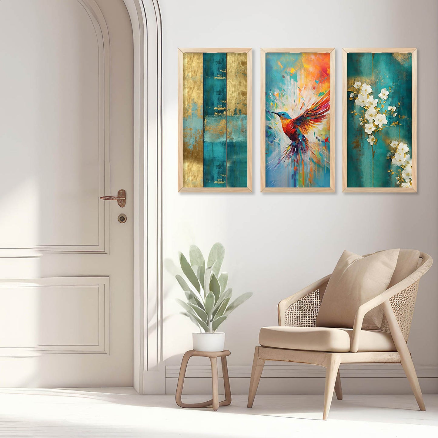 Nature Inspired Modern Art with Frame for Home and Office Wall Decoration