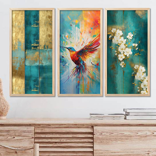 Nature Inspired Modern Art with Frame for Home and Office Wall Decoration