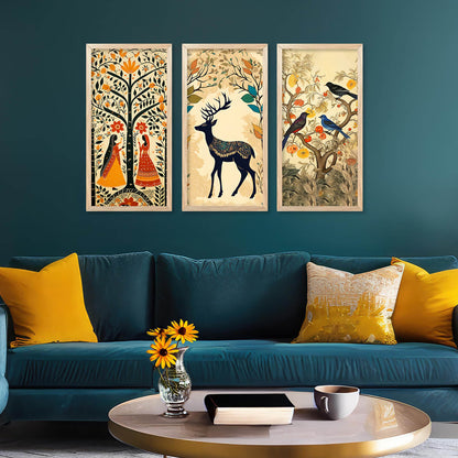 Nature Inspired Art Posters with Frame for Home and Office Wall Decoration