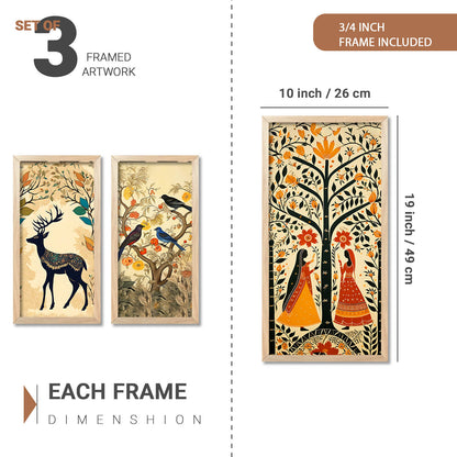 Nature Inspired Art Posters with Frame for Home and Office Wall Decoration