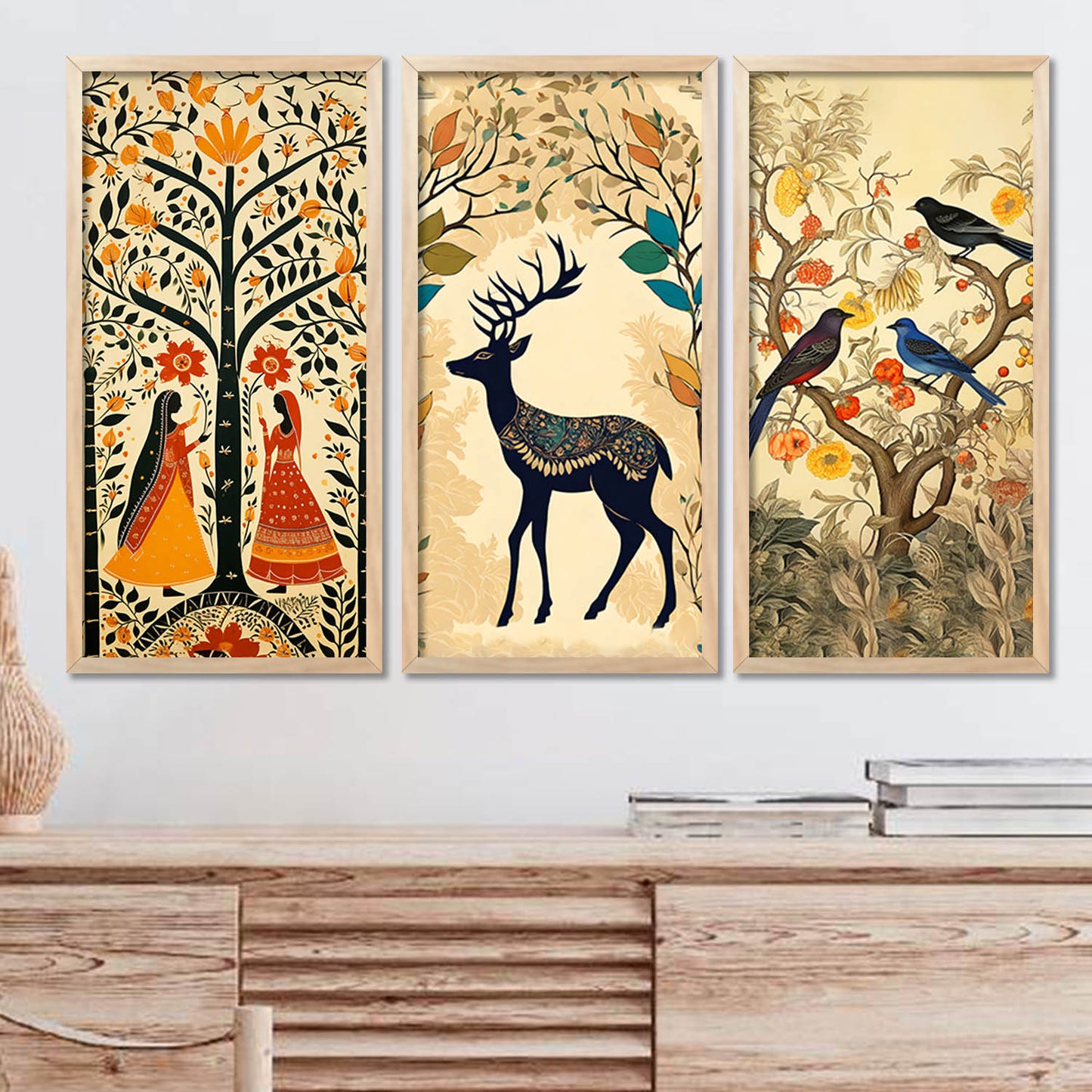 Nature Inspired Art Posters with Frame for Home and Office Wall Decoration