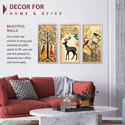 Nature Inspired Art Posters with Frame for Home and Office Wall Decoration