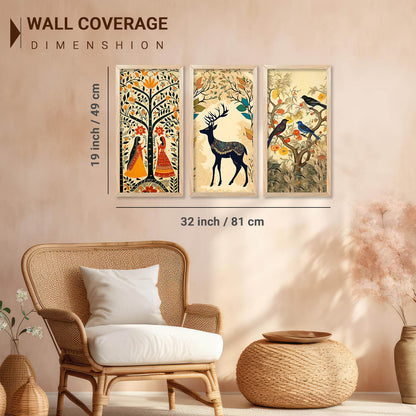 Nature Inspired Art Posters with Frame for Home and Office Wall Decoration