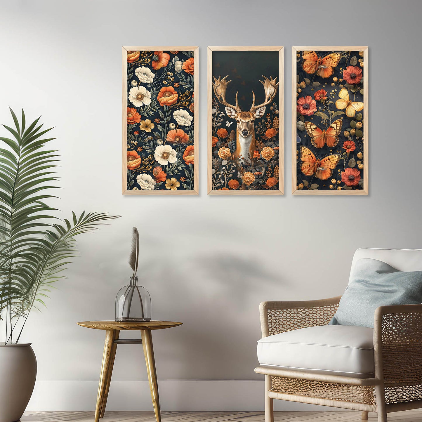 Nature Inspired Modern Art Framed Posters for Home and Office Wall Decor