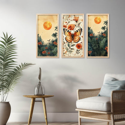 Nature Inspired Modern Art with Frame for Home and Office Wall Decoration