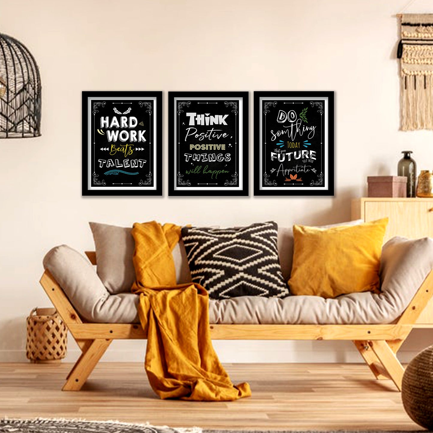 Motivational Wall Frames Posters Paintings For office study Room Home Decoration ( set of 3 )