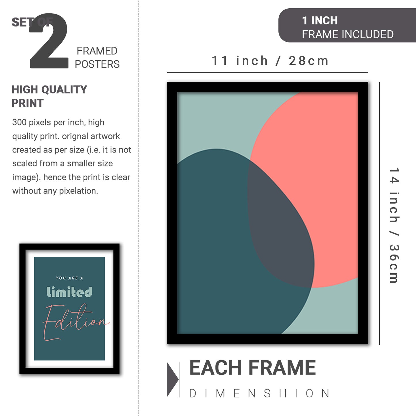 Motivational Wall Frames Posters Paintings For office study Room Home Decoration Set Of 2