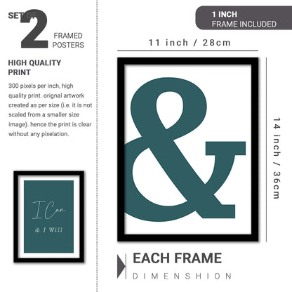 Motivational Wall Frames Posters Paintings For office study Room Home Decoration Set Of 2