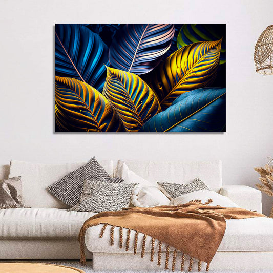 Luxury Color full Leaf Canvas Painting for Wall Decor