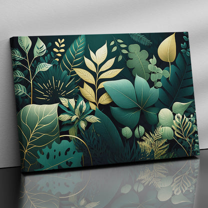 Abstract Canvas Paintings for Stylish Living Room Decor - Nature Inspired Leaf Canvas Painting