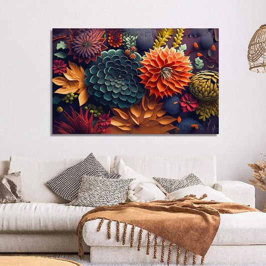 Nature Inspired Colorful Flower Art Canvas Paintings