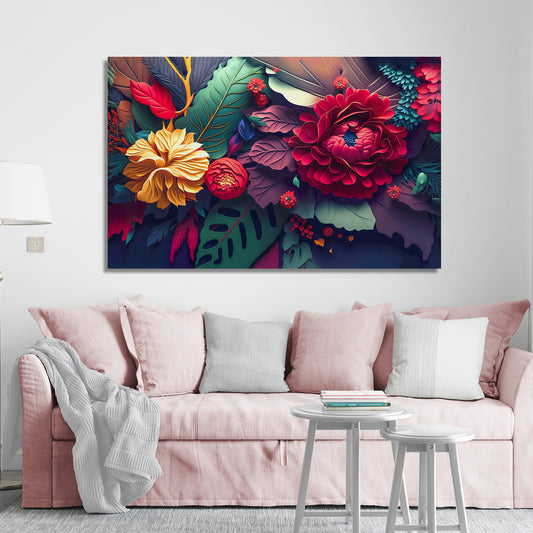 Nature Inspired Colorful Flower Art Canvas Paintings