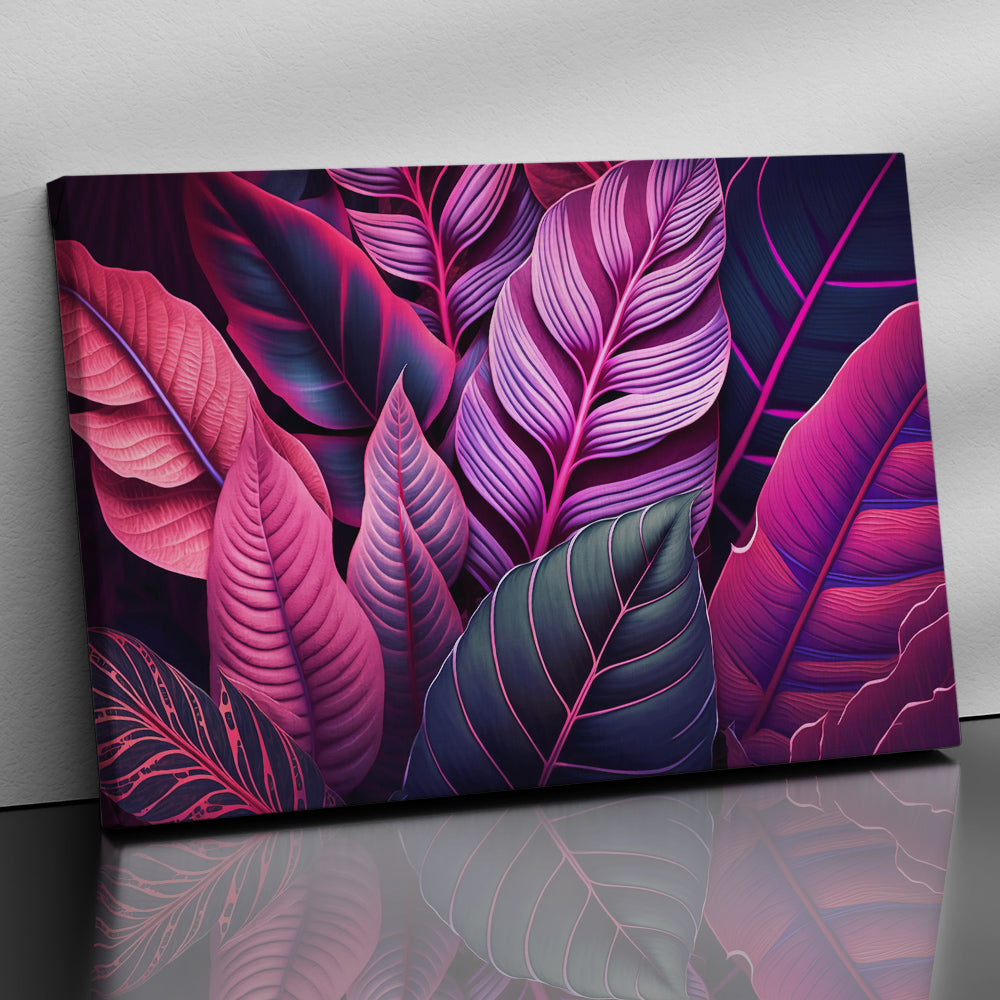 Nature Inspired Colorful Leaf Art Canvas Paintings