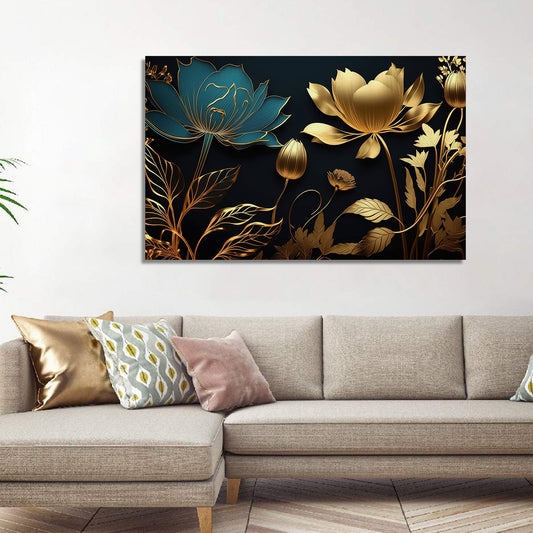 Contemporary Canvas Paintings for Bedroom Wall Art - Beautiful Floral Art Canvas Painting for Living Room Wall Decor