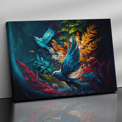 Nature Inspired Bird Art Vibrant Canvas Painting for Home and Office Wall Decor - Abstract Art Canvas Paintings for Living Room Bedroom Decoration