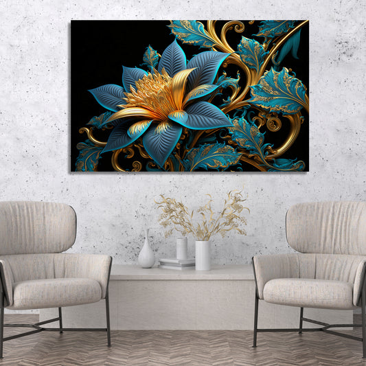 Nature Inspired Lotus Art Painting for Wall Decor - Modern Art Canvas Paintings for Living Room Bedroom Decor