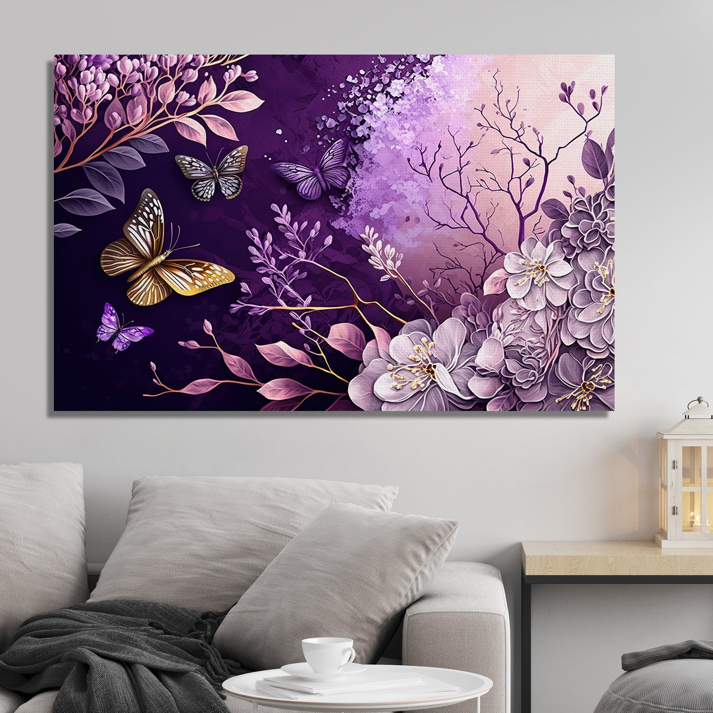 Vibrant Colors Floral Canvas Painting for Wall Decoration