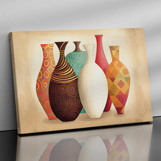 Vintage Pots / Vases Art Canvas Paintings - Modern Art Canvas Paintings for Living Room Bedroom Home and Office Wall Decor