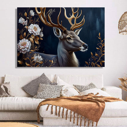 Deer in Forest Canvas Painting - Large Canvas Art for Living Room Bedroom Wall Decor