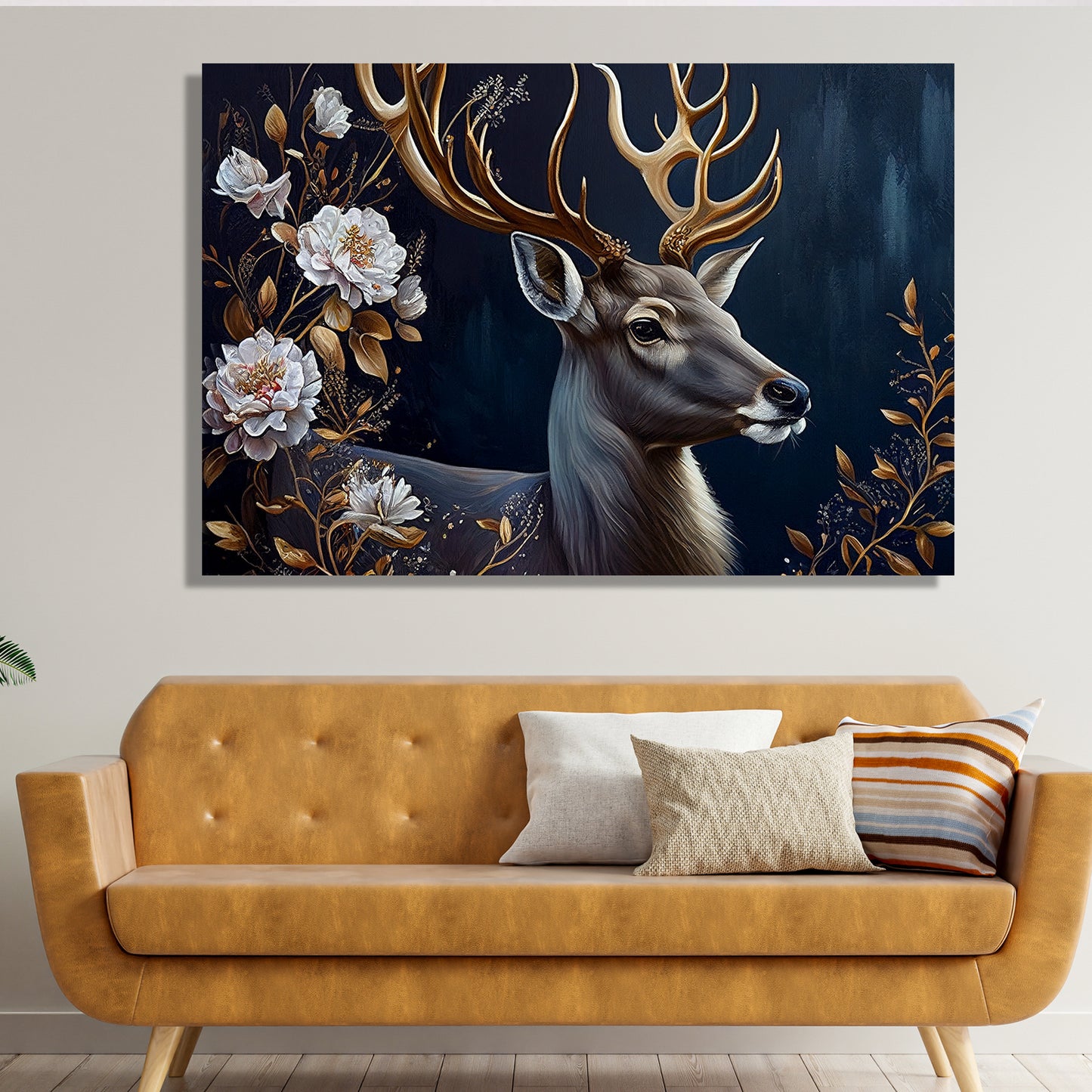 Deer in Forest Canvas Painting - Large Canvas Art for Living Room Bedroom Wall Decor