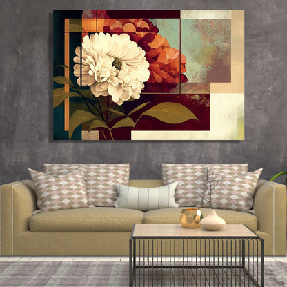 Abstract Floral Art Painting - Modern Abstract Art Paintings for Living Room Bedroom Wall Decor