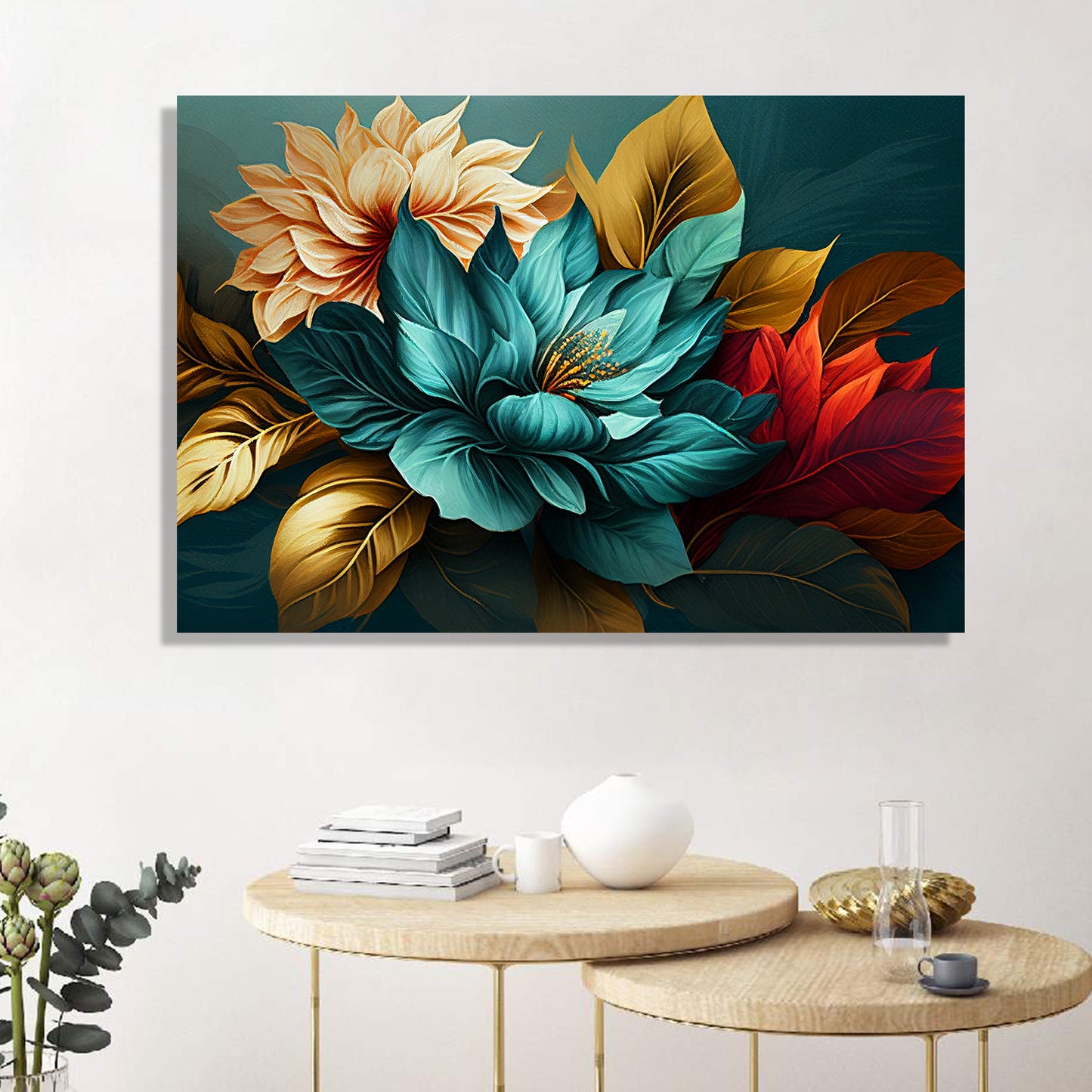 Pop of Color to Your Living Room or Bedroom with Abstract Canvas Paintings
