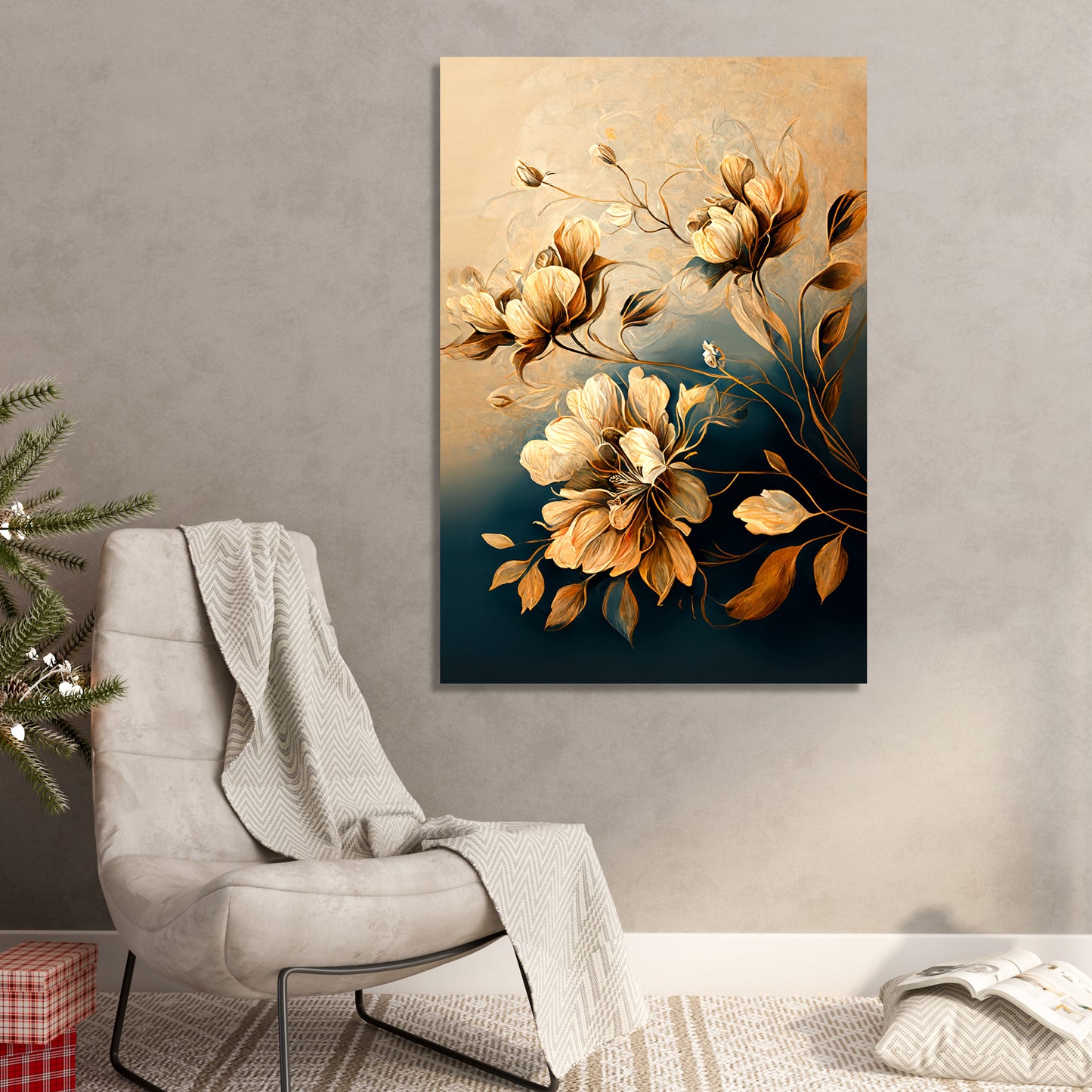 Upgrade Your Home with Bold and Beautiful Abstract Floral Art on Canvas - Living Room and Bedroom