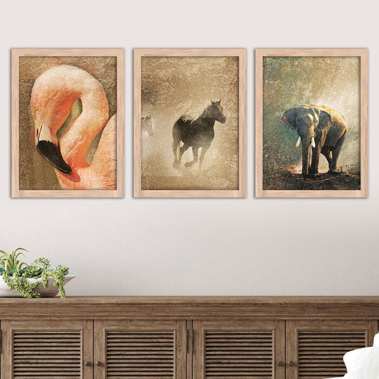 Wall Decor Modern Art Framed Wall Painting Poster for Living room Bedroom Office Gifts Home Decoration Frame In Beige (Set of 3) 11x14 Inches