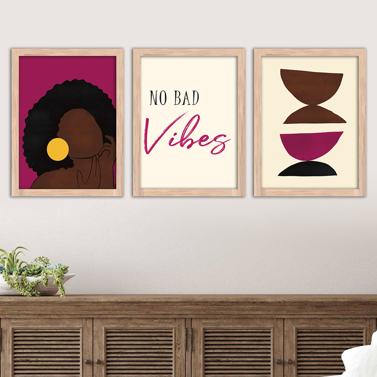 Wall Decor Modern Art Framed Wall Painting Poster for Living room Bedroom Office Gifts Home Decoration Frame In Beige (Set of 3) 11x14 Inches