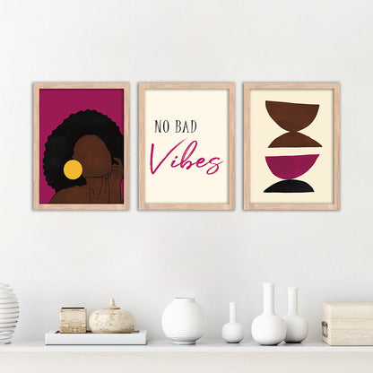 Wall Decor Modern Art Framed Wall Painting Poster for Living room Bedroom Office Gifts Home Decoration Frame In Beige (Set of 3) 11x14 Inches