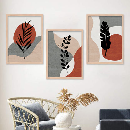 Wall Decor Modern Art Framed Wall Painting Poster for Living room Bedroom Office Gifts Home Decoration Frame In Beige (Set of 3) 11x14 Inches