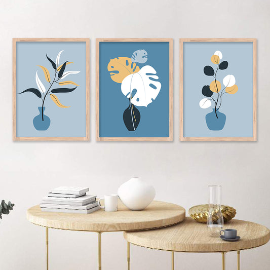 Wall Decor Modern Art Framed Wall Painting Poster for Living room Bedroom Office Gifts Home Decoration Frame In Beige (Set of 3) 11x14 Inches