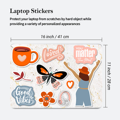 kalit kala Decor Laptop Decals for All Laptops Upto 15.6 inch - Self Adhesive Leaf Printed Vinyl Laptop Skins / Stickers for HP Apple Acer Asus Dell LG and All Laptops