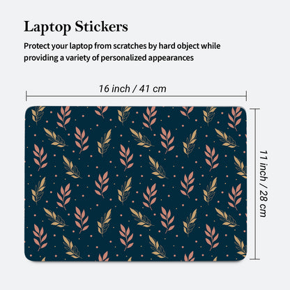 kalit kala Decor Laptop Decals for All Laptops Upto 15.6 inch - Self Adhesive Leaf Printed Vinyl Laptop Skins / Stickers for HP Apple Acer Asus Dell LG and All Laptops