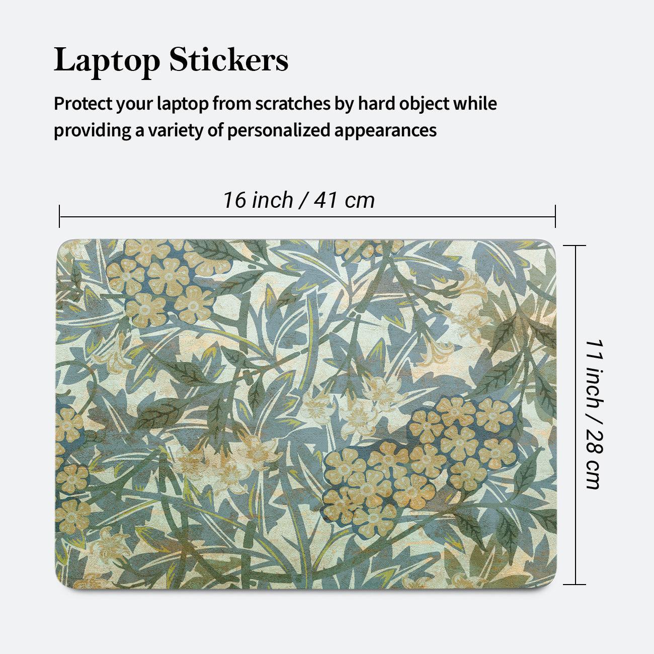 kalit kala Decor Laptop Decals for All Laptops Upto 15.6 inch - Self Adhesive Leaf Printed Vinyl Laptop Skins / Stickers for HP Apple Acer Asus Dell LG and All Laptops