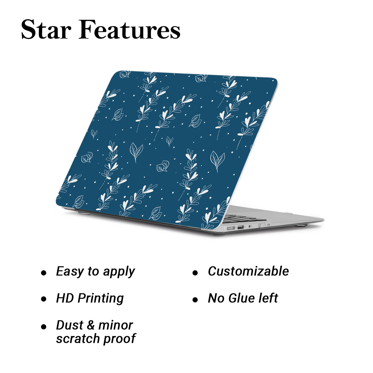 kalit kala Decor Laptop Decals for All Laptops Upto 15.6 inch - Self Adhesive Leaf Printed Vinyl Laptop Skins / Stickers for HP Apple Acer Asus Dell LG and All Laptops