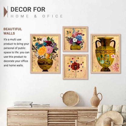 Wall Decor Modern Art Framed Wall Painting Poster for Living room Bedroom Office Gifts Home Decoration (Set of 4) 11x14 Inches