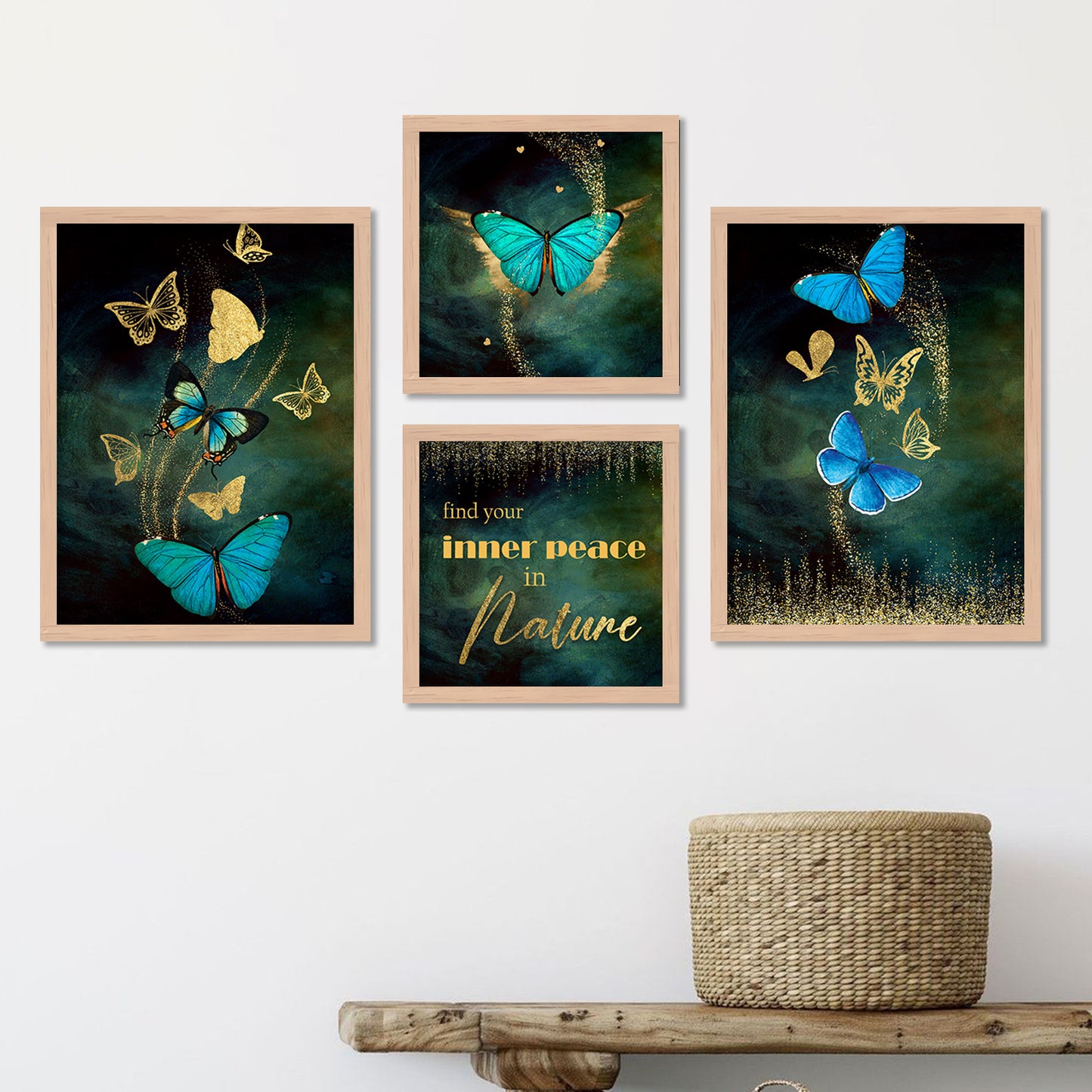 Wall Decor Modern Art Framed Wall Painting Poster for Living room Bedroom Office Gifts Home Decoration (Set of 4) 11x14 Inches