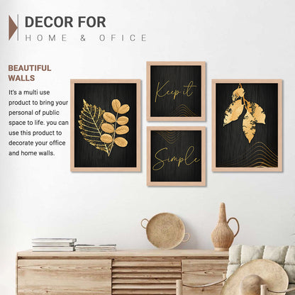 Wall Decor Modern Art Framed Wall Painting Poster for Living room Bedroom Office Gifts Home Decoration (Set of 4) 11x14 Inches