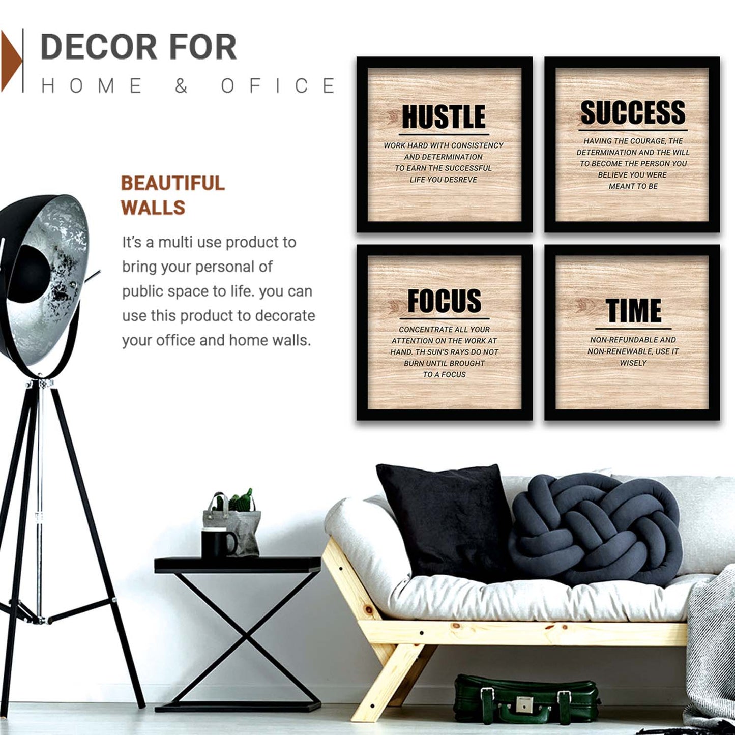 Inspirational Quotes Wall Posters with Frame