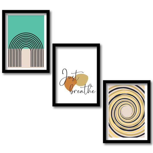 Wall Decor Modern Art Framed Wall Painting Poster for Living room Bedroom Office Gifts Home Decoration Frame In Beige (Set of 3) 11x14 Inches