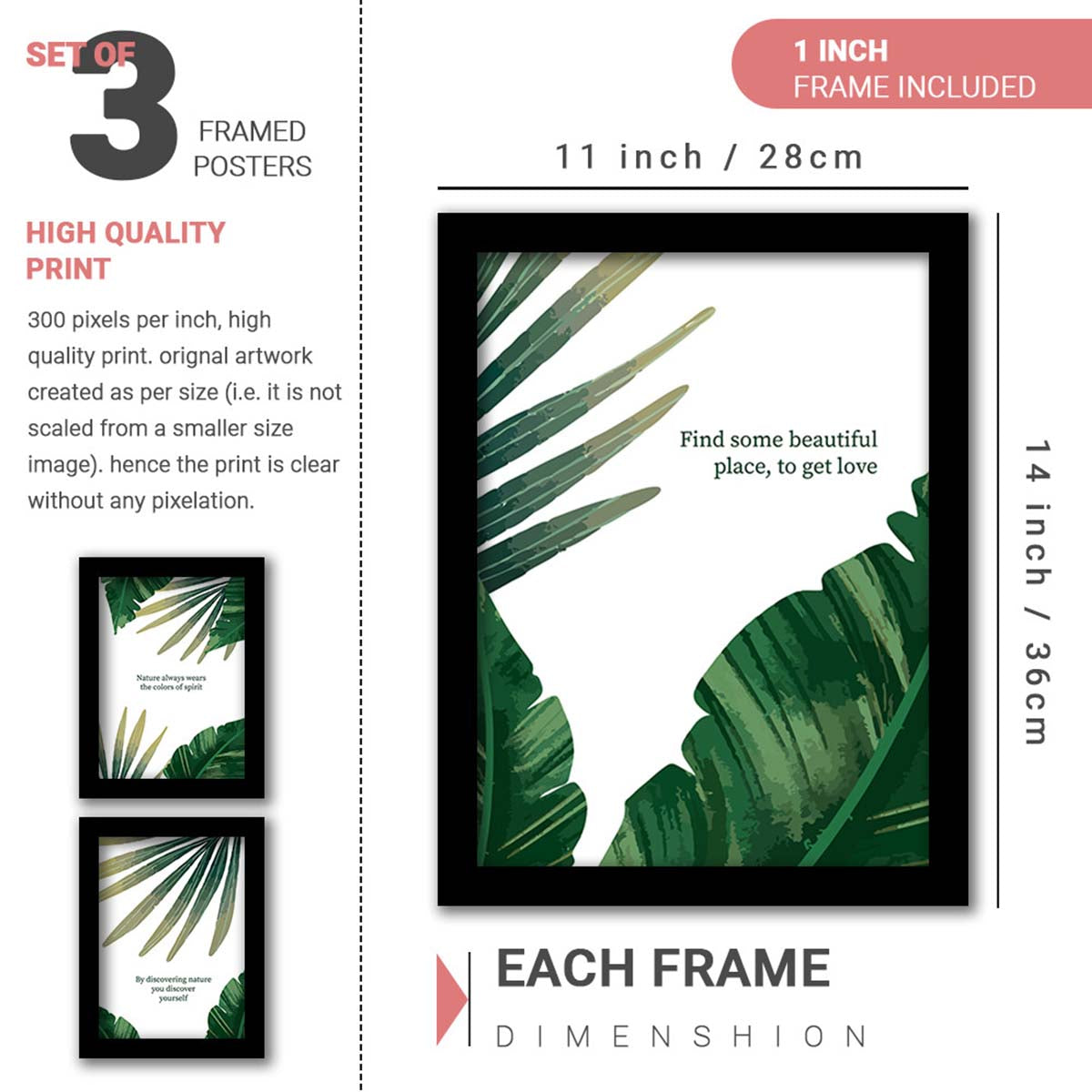 Motivational Wall Frames Posters Paintings For office study Room Home Decoration ( set of 3 )