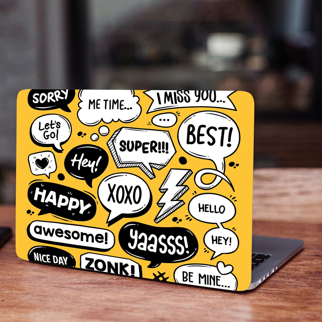 Doodle Bubble Style Laptop Skin for All laptops - 14-15.6 inch Bubble Free/Residue Free Premium Laptop Skin