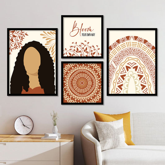 Wall Decor Paintings For Living Room Bedroom - Wall Posters For Girls (Set of 4) 11x14 Inches