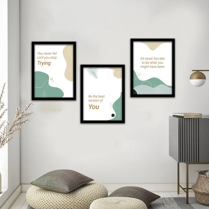 Motivational Wall Frames Posters Paintings For office study Room Home Decoration ( set of 3 )