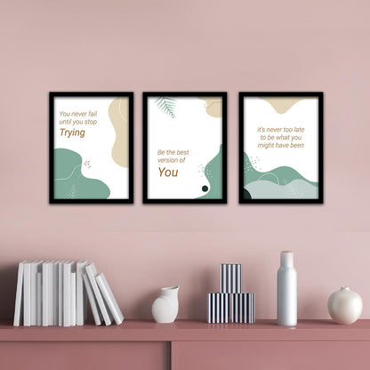 Motivational Wall Frames Posters Paintings For office study Room Home Decoration ( set of 3 )