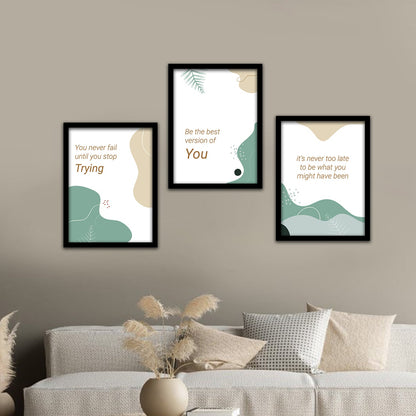 Motivational Wall Frames Posters Paintings For office study Room Home Decoration ( set of 3 )