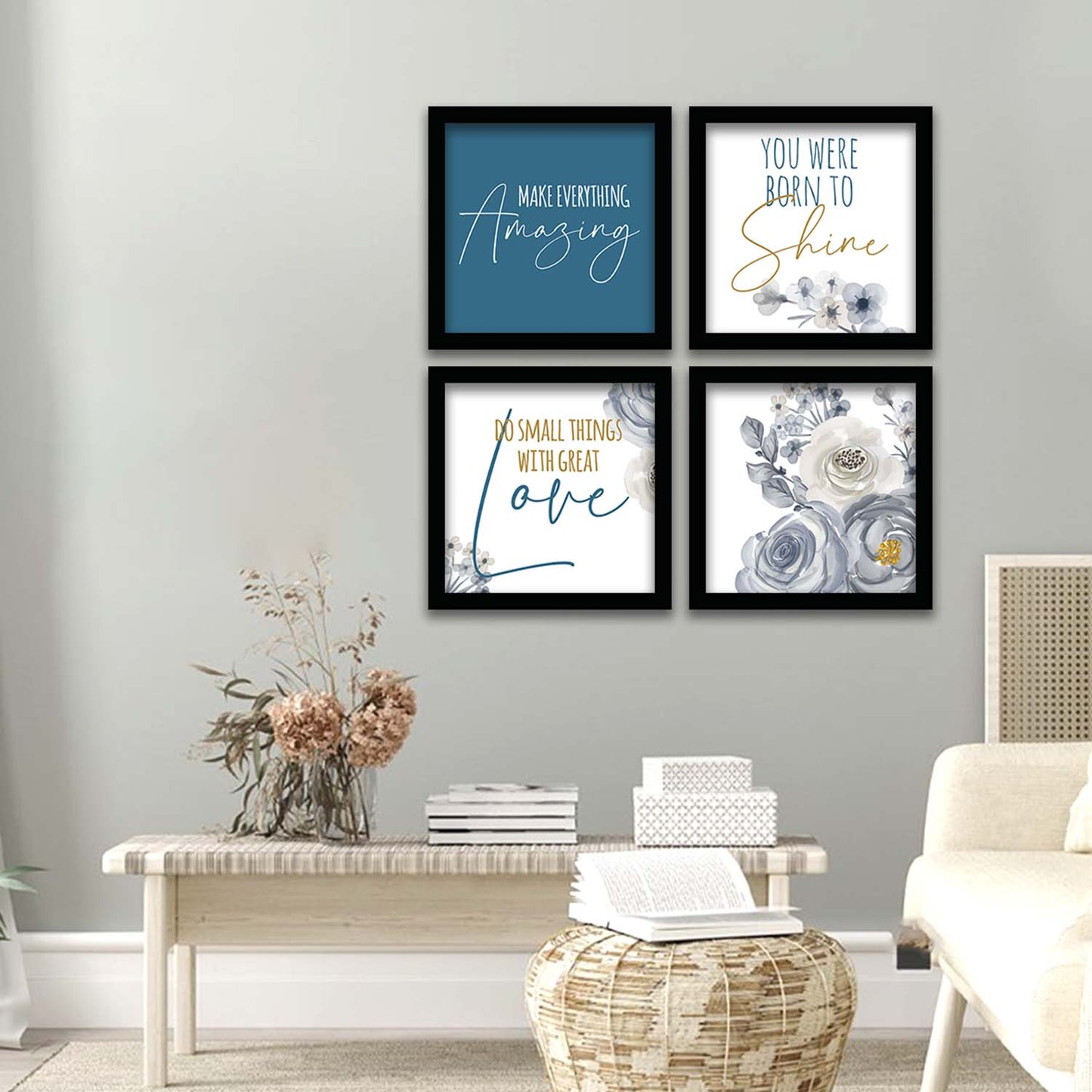 Motivational Wall Frames Posters Paintings For office study Room Home Decoration ( set of 4 )