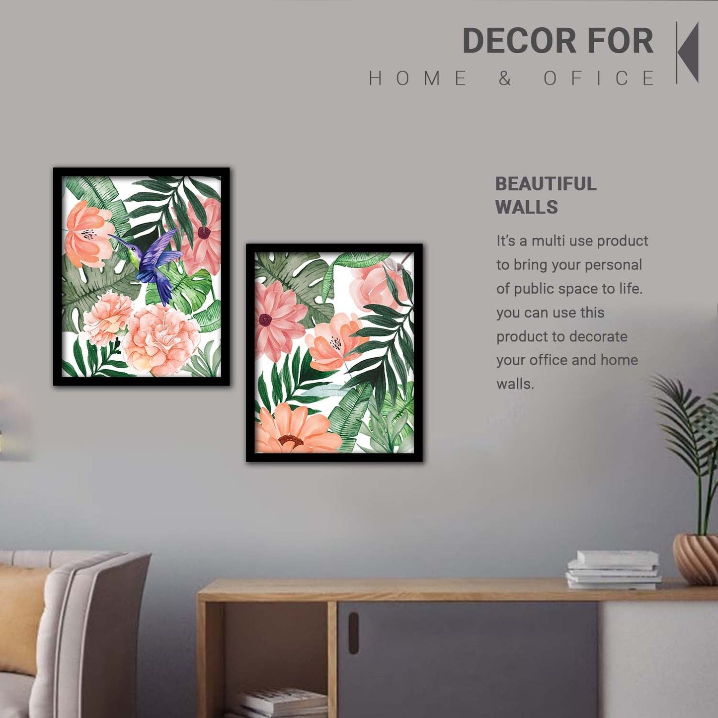 Modern Art Framed Wall Painting Poster for Living room Bedroom Office Gifts Home Decoration